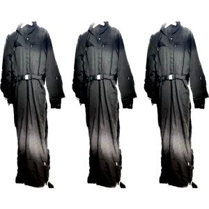 SOLD✨DESCENTE | XL | Men’s Ski Salopette Metal Belt Textured Luxury Snow Suit